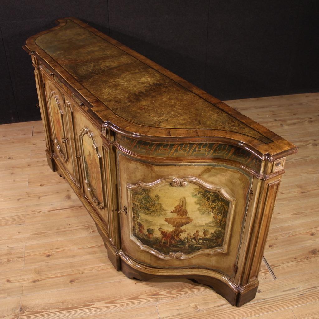Credenza veneziana in legno laccato e dipinto del XX secolo, 1950 in vendita 4