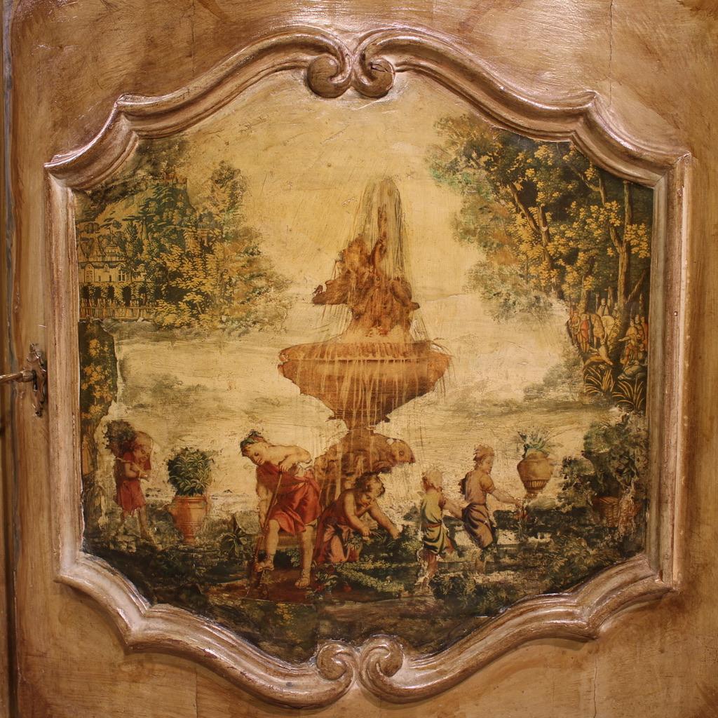 Credenza veneziana in legno laccato e dipinto del XX secolo, 1950 in vendita 5