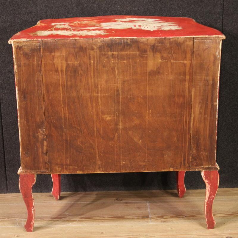 20th Century Lacquered and Painted Wood Venetian Sideboard, 1950s For Sale 2