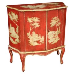 aparador veneciano de madera lacada y pintada del siglo XX, años 50