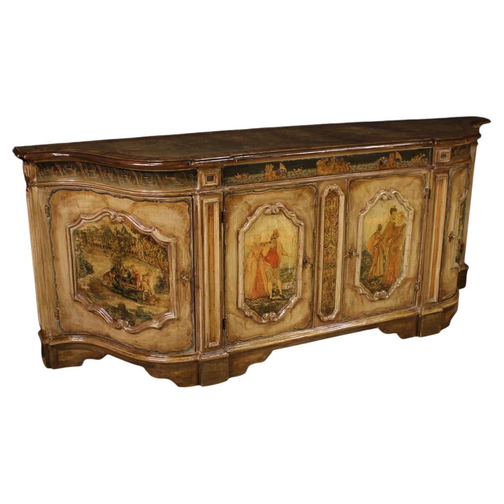 20th Century Lacquered and Painted Wood Venetian Sideboard, 1950