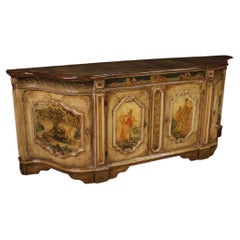 20th Century Lacquered and Painted Wood Venetian Sideboard, 1950