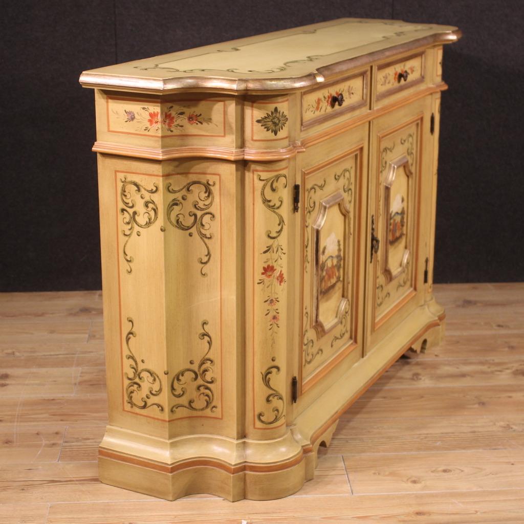 20th Century Lacquered and Painted Wood Venetian Sideboard, 1960 For Sale 6