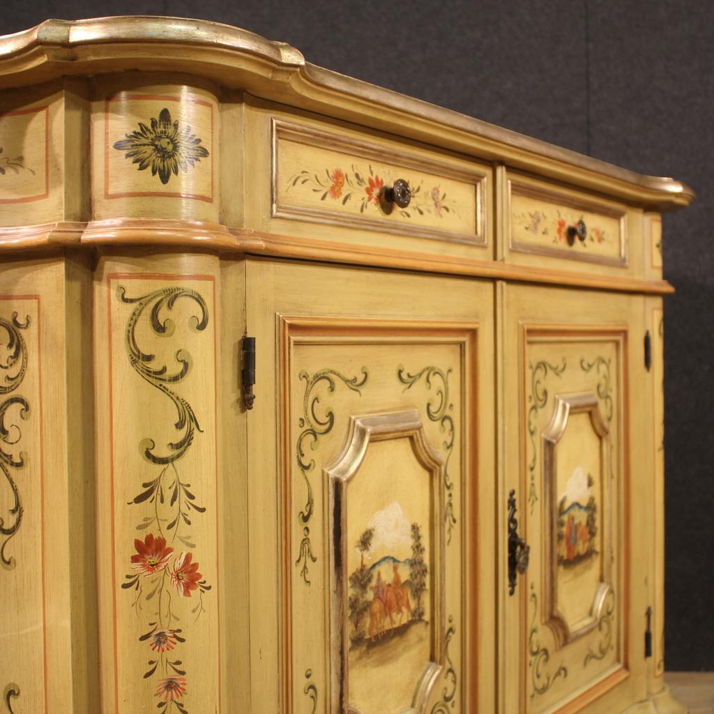 20th Century Lacquered and Painted Wood Venetian Sideboard, 1960 For Sale 7