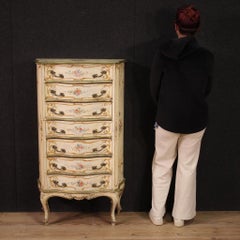 20th Century Lacquered and Painted Wood Venetian Tallboy Commode, 1960s