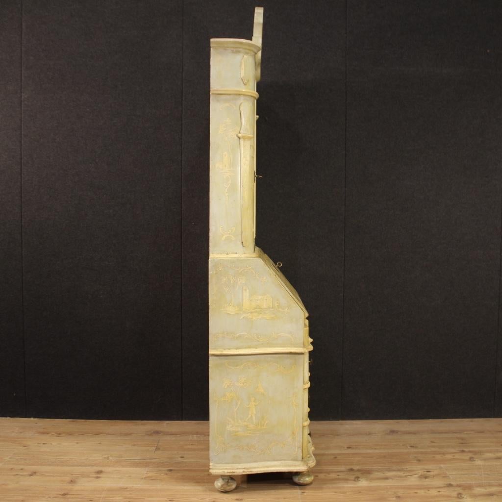 20th Century Lacquered and Painted Wood Venetian Trumeau Desk, 1950s For Sale 5