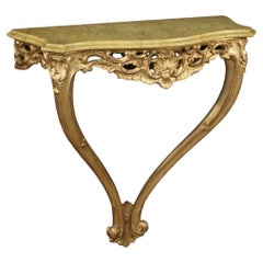 20th Century Lacquered and Silvered Wood French Console Table, 1960