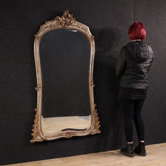 20th Century Lacquered and Silvered Wood French Louis XV Style Mirror, 1950s