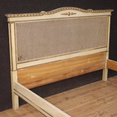 20th Century Lacquered and Silvered Wood Louis XVI Style Italian Bed, 1960