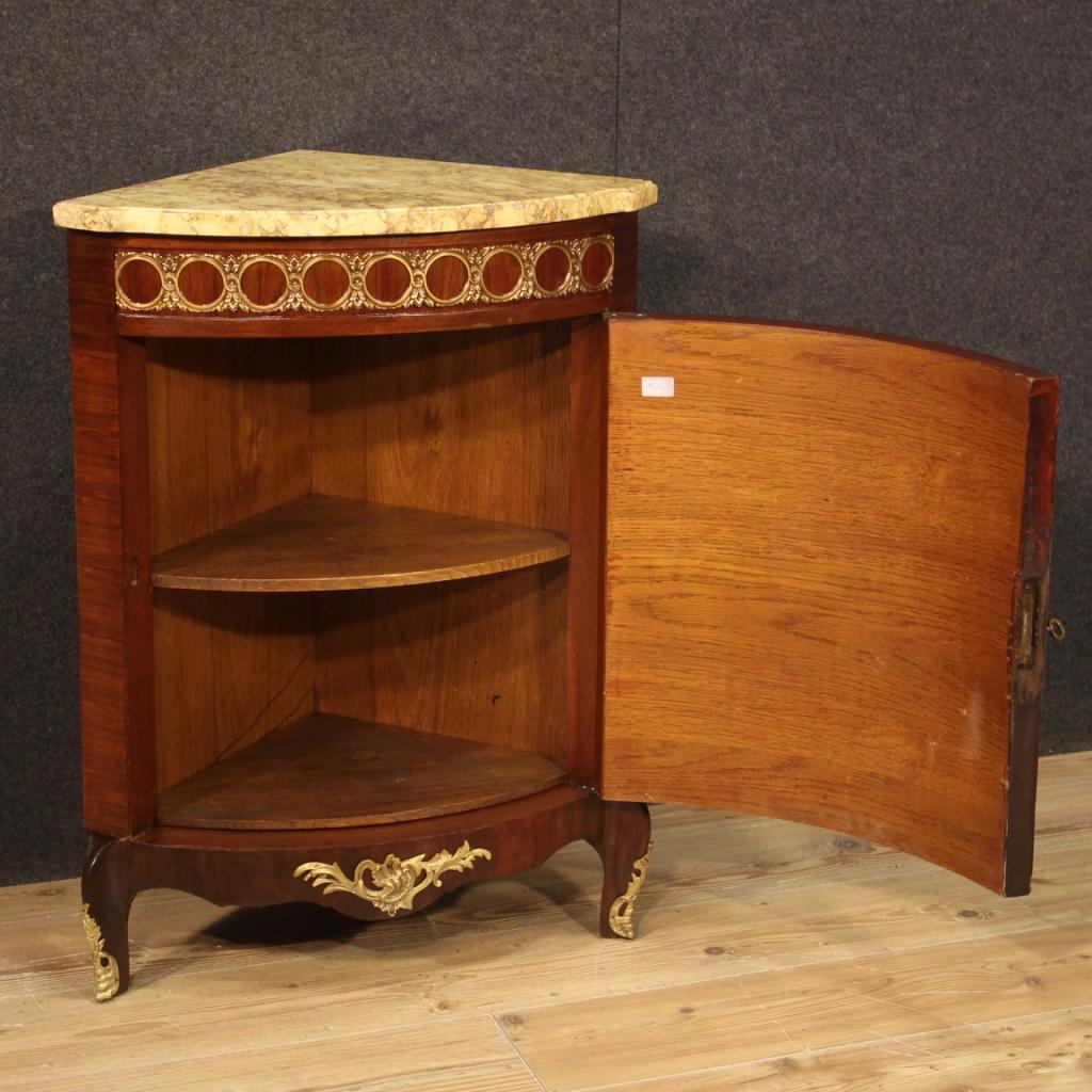20th Century Lacquered Chinoiserie Mahogany Wood French Corner Cabinet, 1950 5
