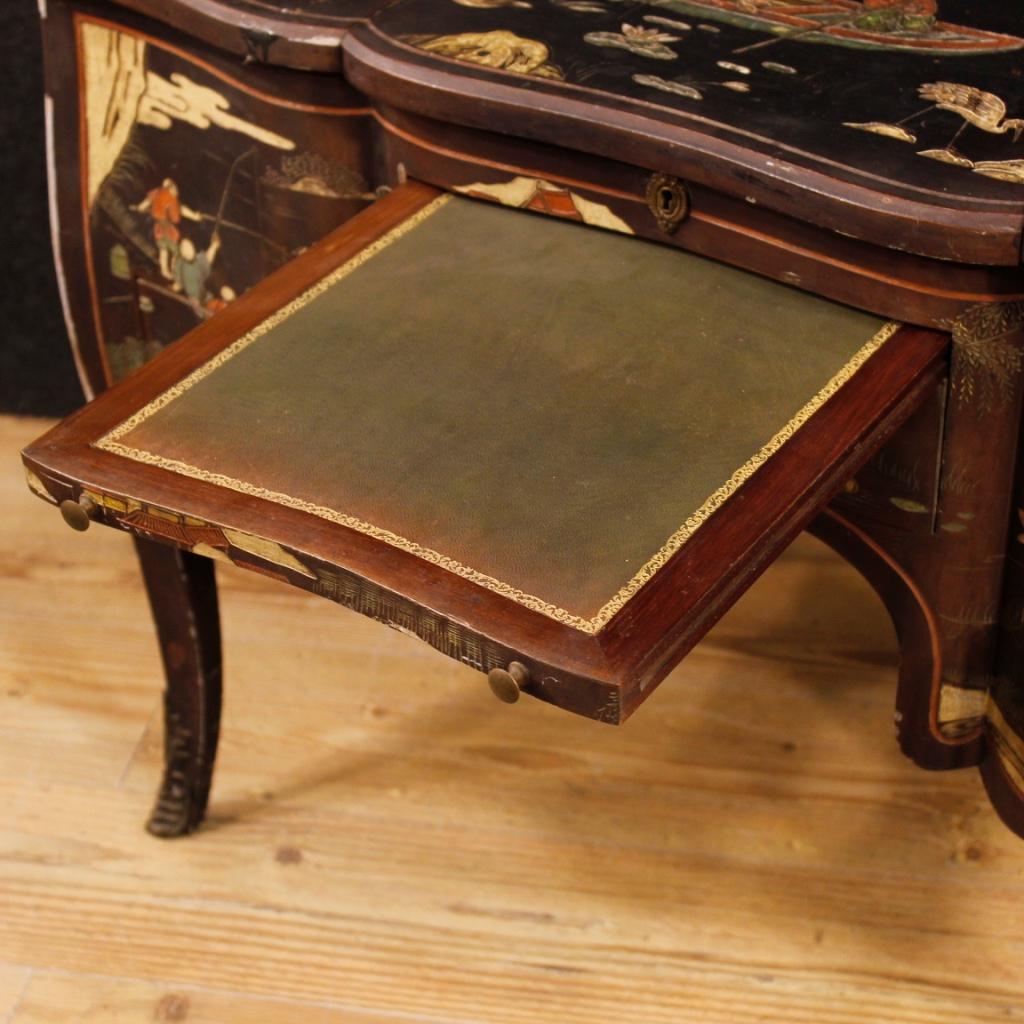 20th Century Lacquered Chinoiserie Wood French Dressing Table, 1920 6