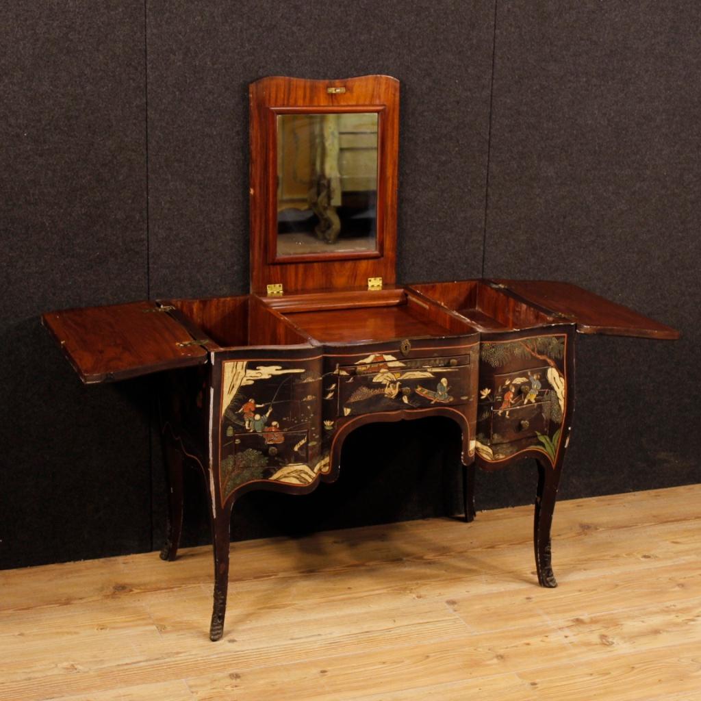 20th Century Lacquered Chinoiserie Wood French Dressing Table, 1920 3