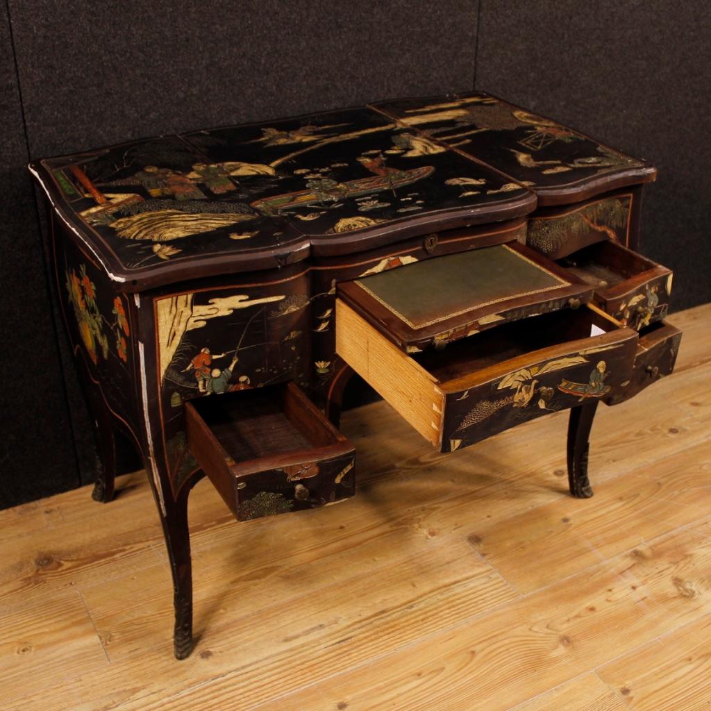 20th Century Lacquered Chinoiserie Wood French Dressing Table, 1920 5