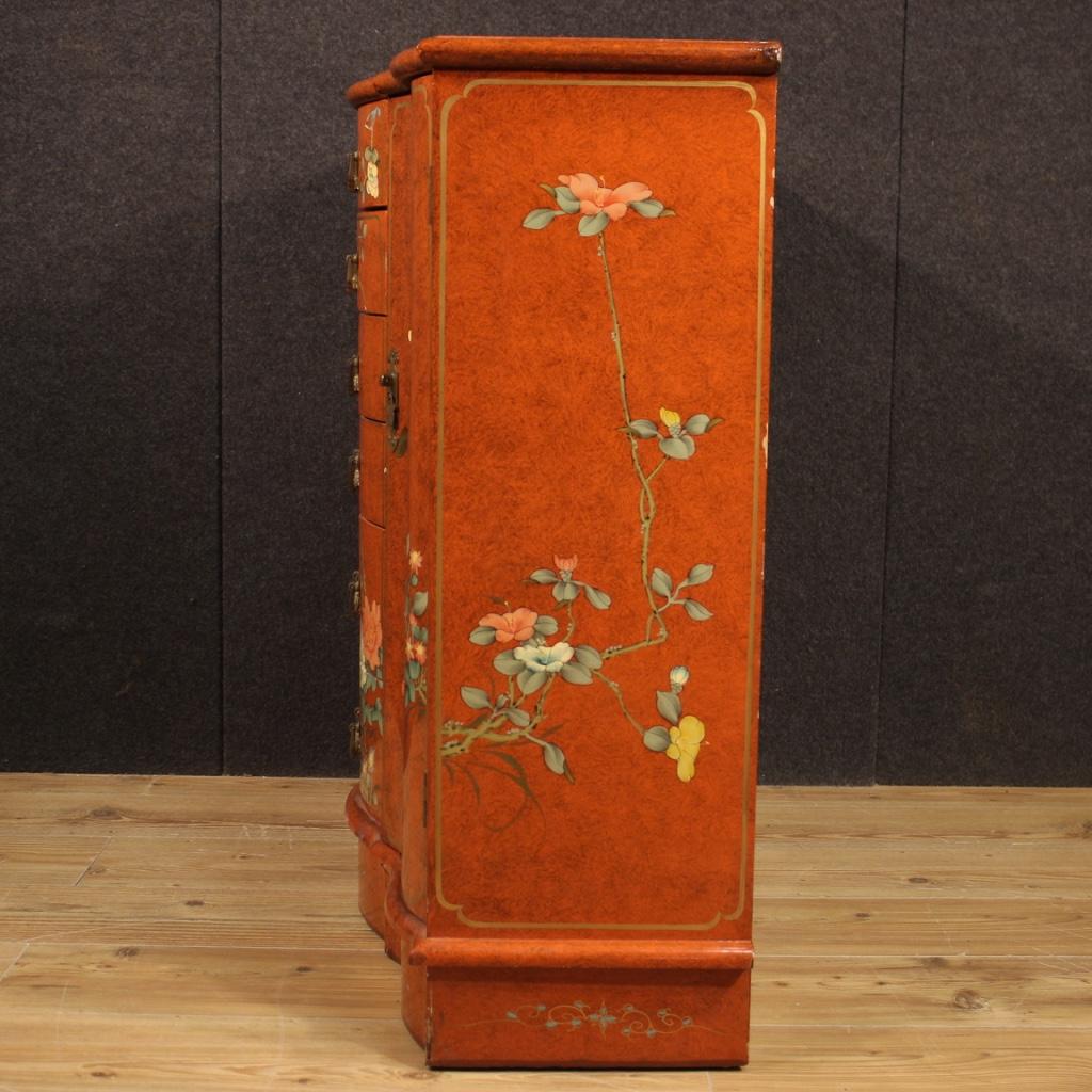 20th Century Lacquered Chinoiserie Wood French Sideboard, 1970 8