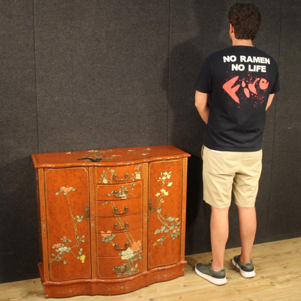 20th Century Lacquered Chinoiserie Wood French Sideboard, 1970 9