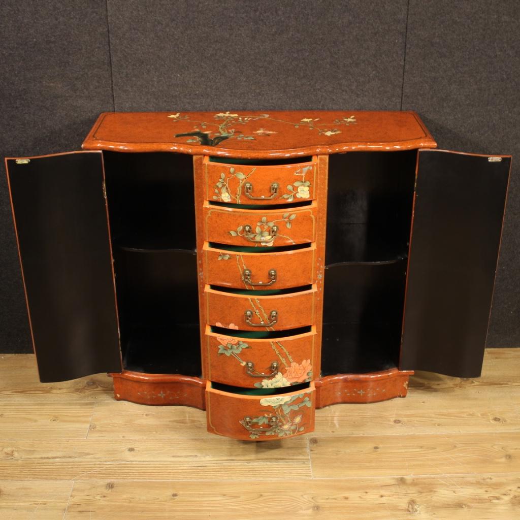 20th Century Lacquered Chinoiserie Wood French Sideboard, 1970 3