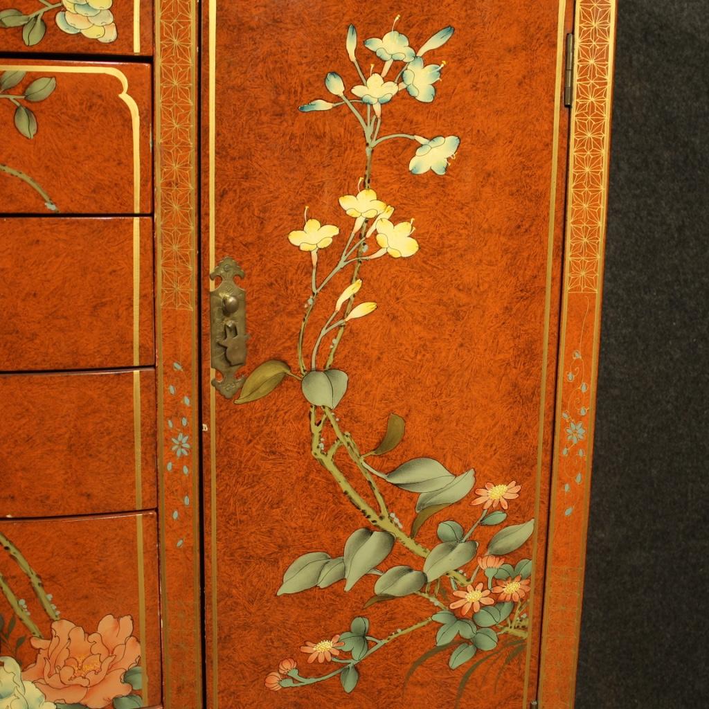 20th Century Lacquered Chinoiserie Wood French Sideboard, 1970 5