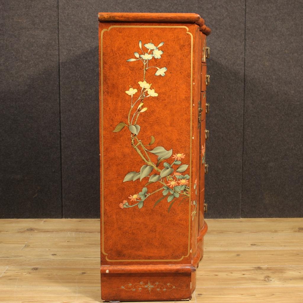 20th Century Lacquered Chinoiserie Wood French Sideboard, 1970 6