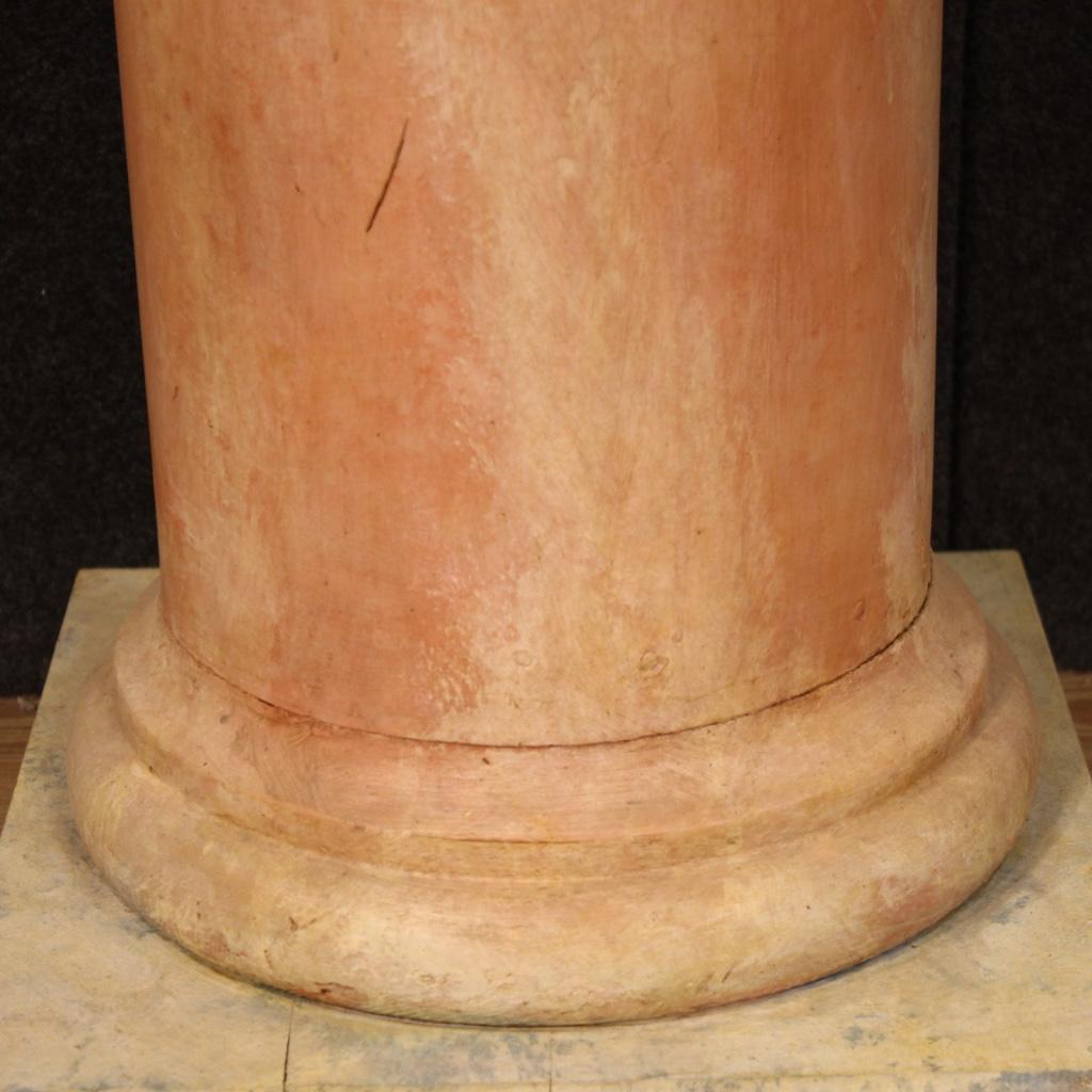 20th Century Lacquered Faux Marble Wood Pair of French Columns, 1960 5