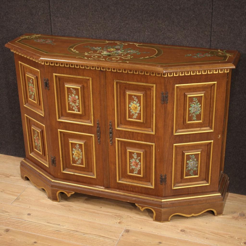20th Century Lacquered, Gilded and Hand Painted Wood Italian Sideboard, 1970 1