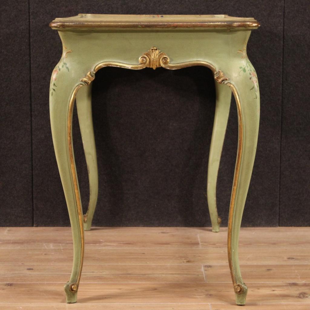 20th Century Lacquered, Gilded and Hand-Painted Wood Venetian Writing Desk, 1960 6