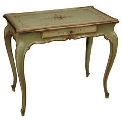 20th Century Lacquered, Gilded and Hand-Painted Wood Venetian Writing Desk, 1960