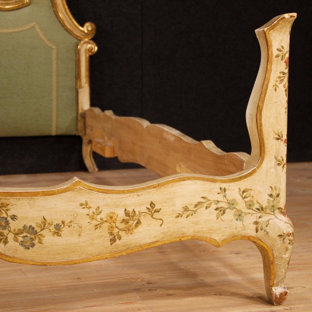 20th Century Lacquered, Gilt and Painted Wood Venetian Double Bed, 1960 3