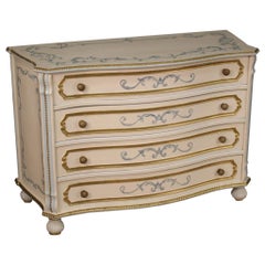 20th Century Lacquered Gold and Painted Wood Italian Commode, 1970