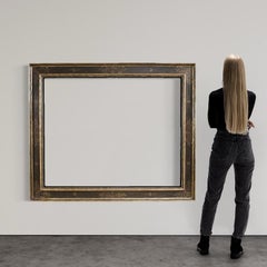 20th Century Lacquered, Gold and Painted Wood Tuscan Frame, 1950