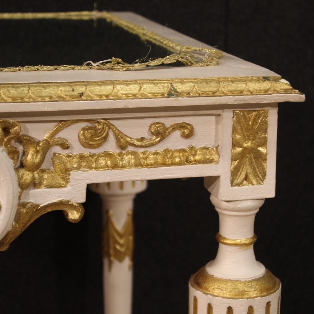 20th Century Lacquered Painted Wood Italian Louis XVI Style Side Table, 1940 1