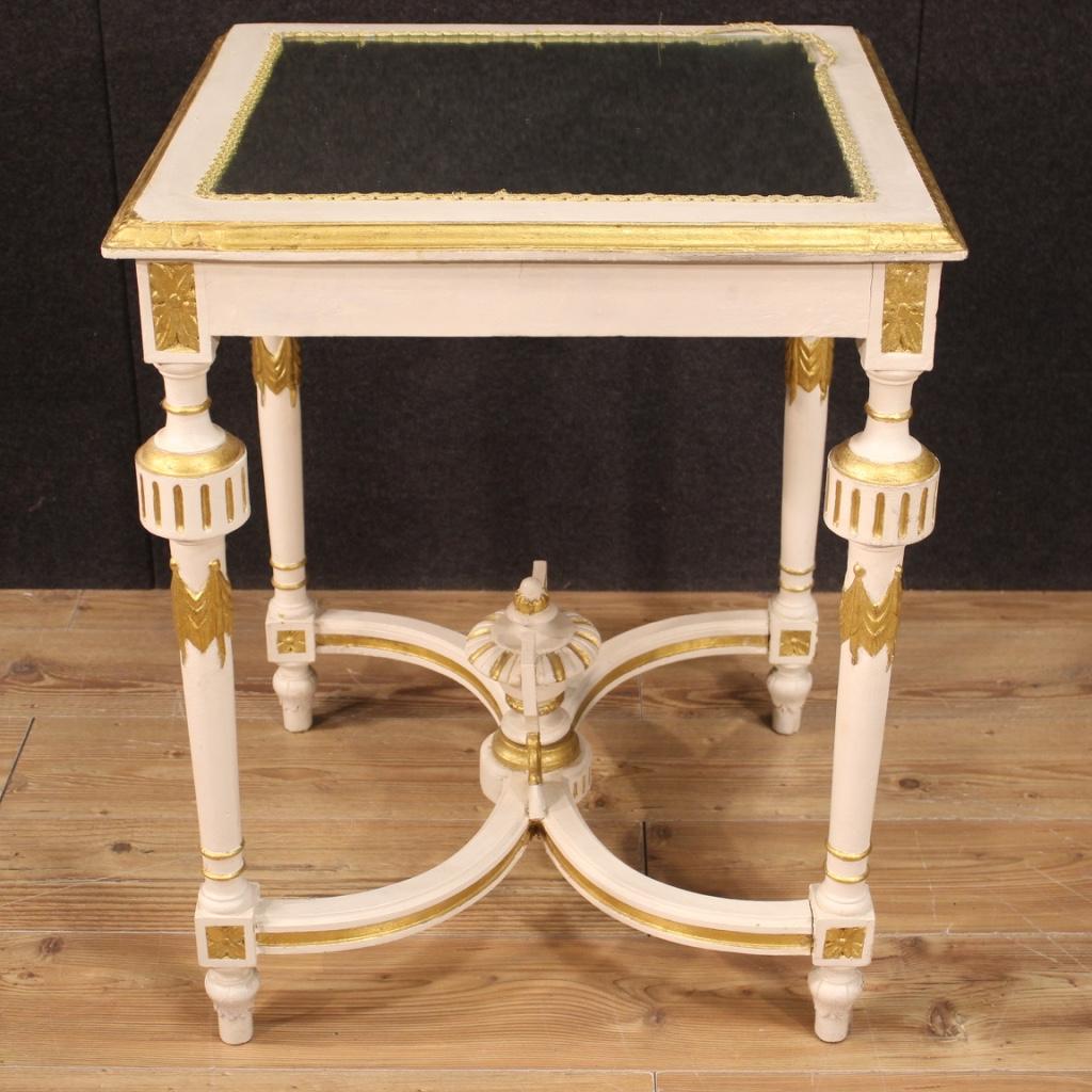 20th Century Lacquered Painted Wood Italian Louis XVI Style Side Table, 1940 2