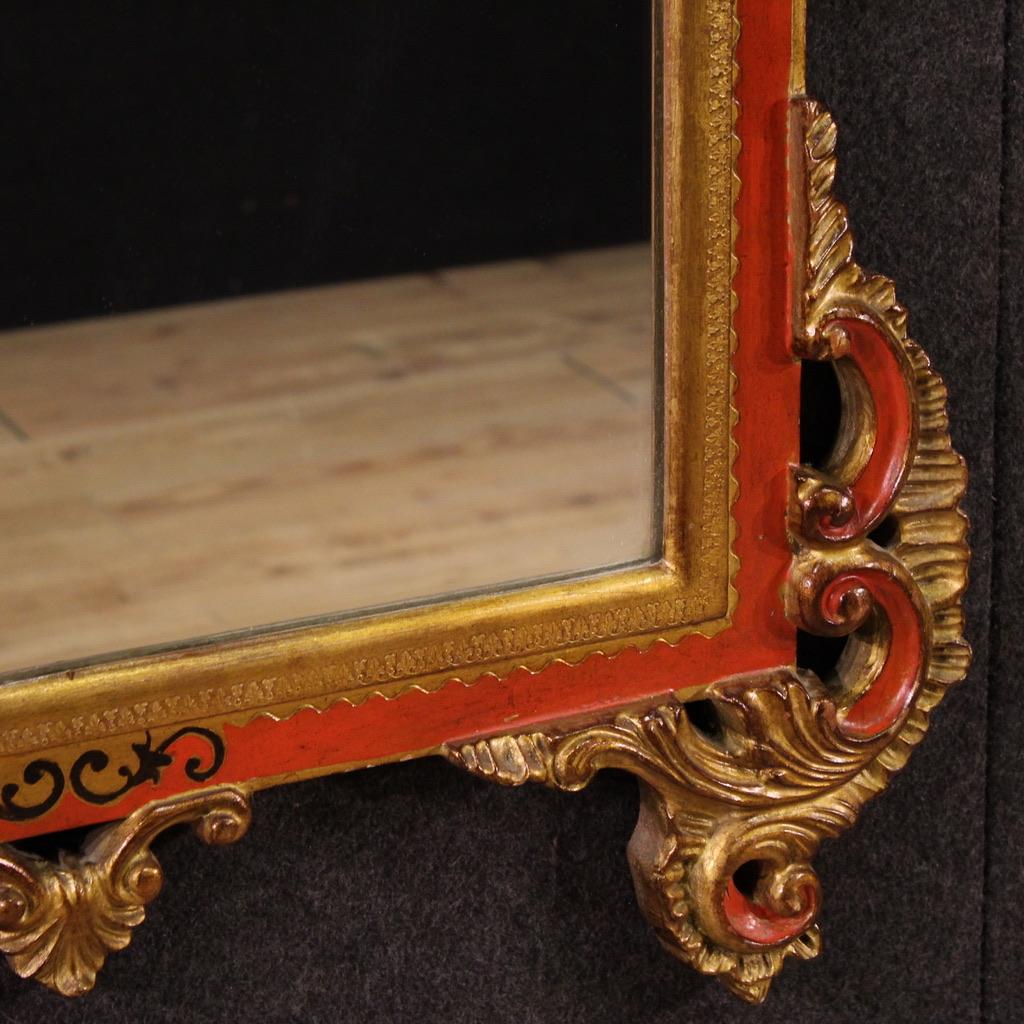 20th Century Lacquered Gold Painted Wood Tuscan Mirror, 1960 in vendita 6