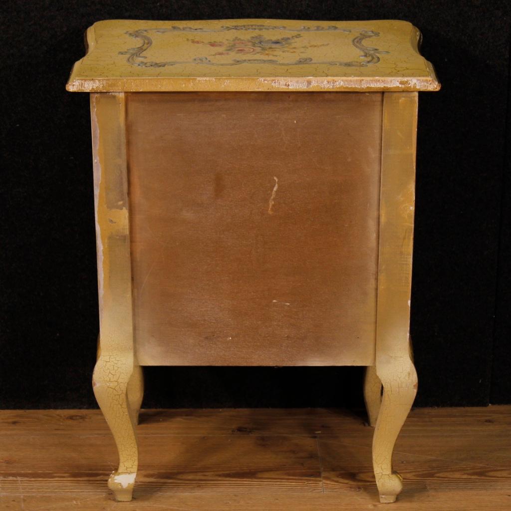 Mid-20th Century 20th Century Lacquered, Painted and Gilded Wood Venetian Night Stand, 1960