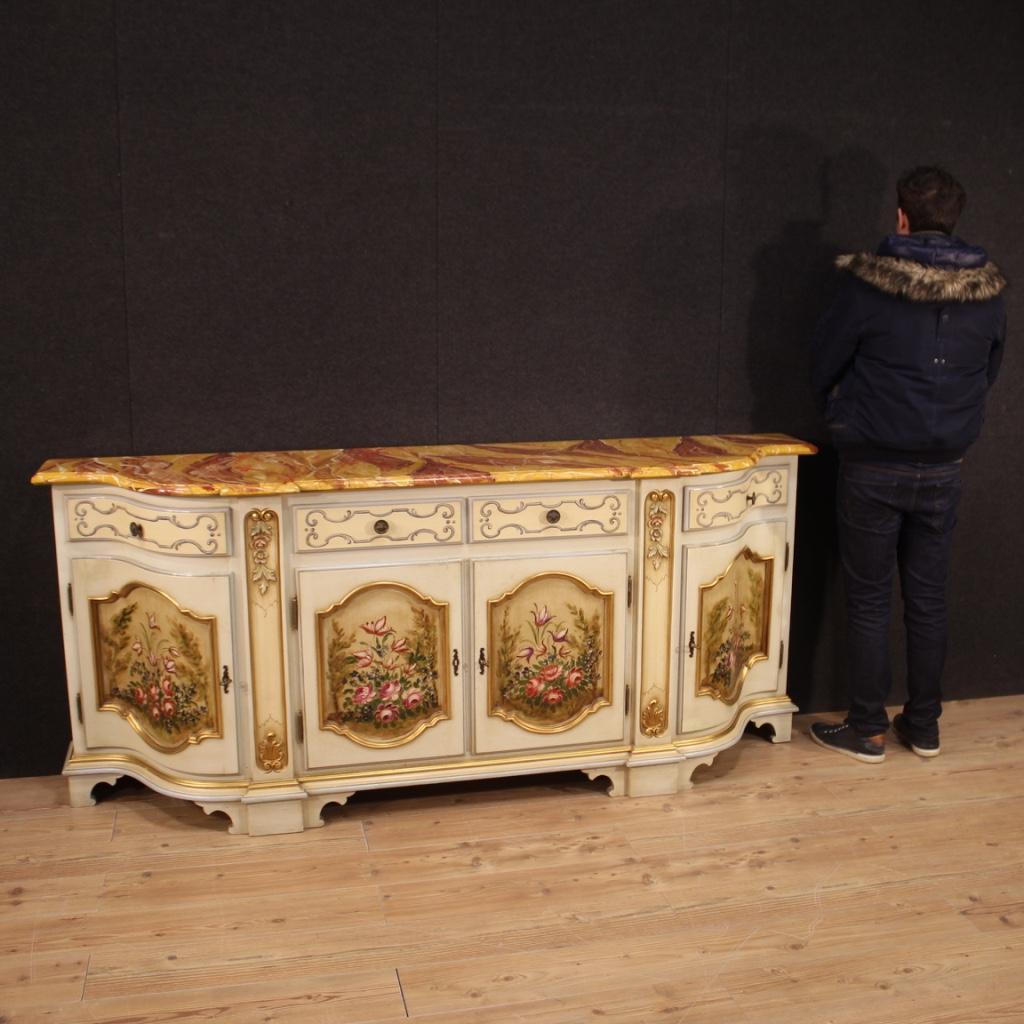 20th Century Lacquered Painted and Giltwood Italian Sideboard, 1960 8