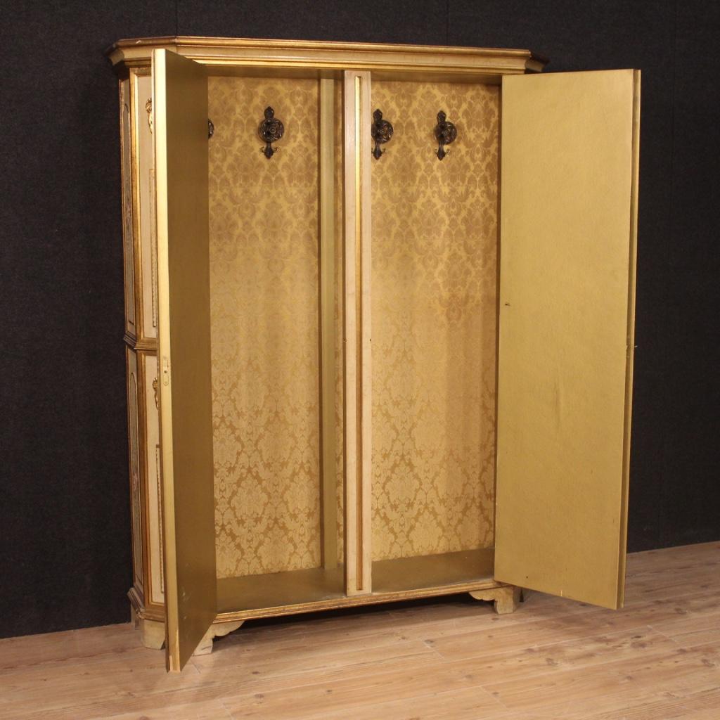20th Century Lacquered Painted and Giltwood Italian Wardrobe, 1960 6