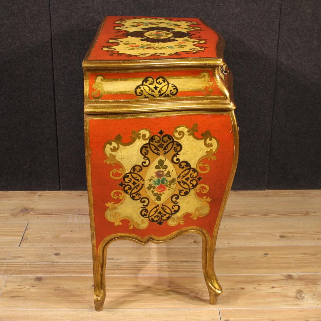Mid-20th Century 20th Century Lacquered Painted and Gilt Wood Tuscan Style Commode, 1960 in vendita