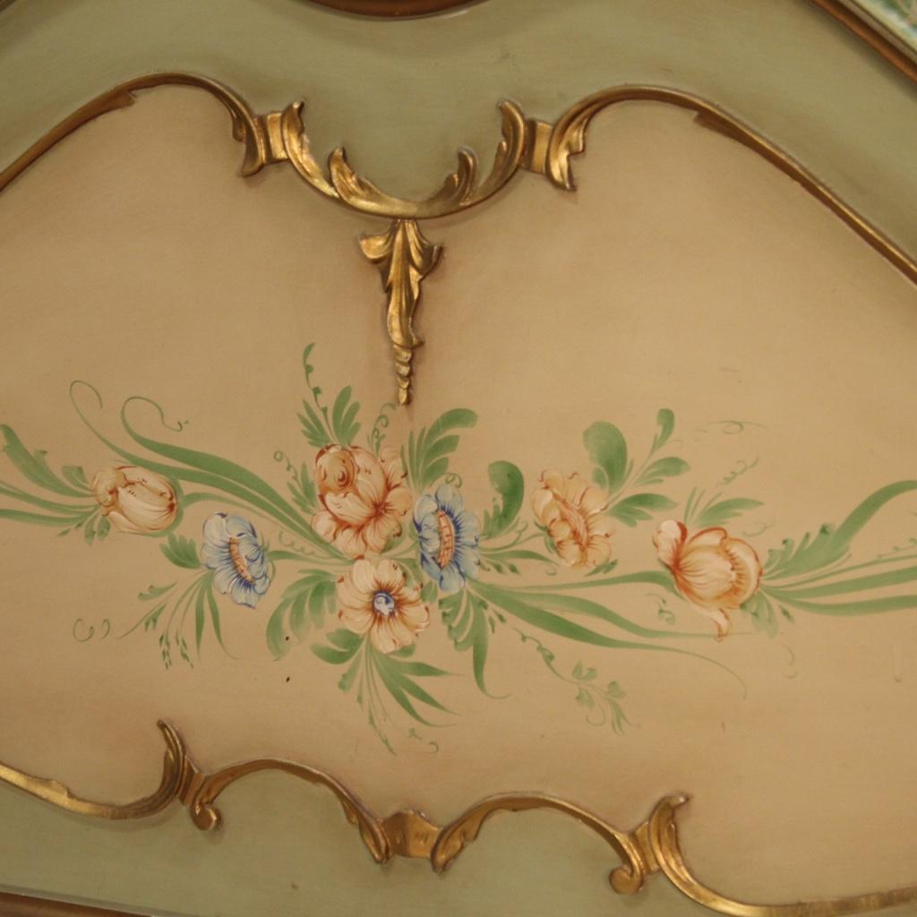 20th Century Lacquered Painted and Giltwood Venetian Bed, 1960 5
