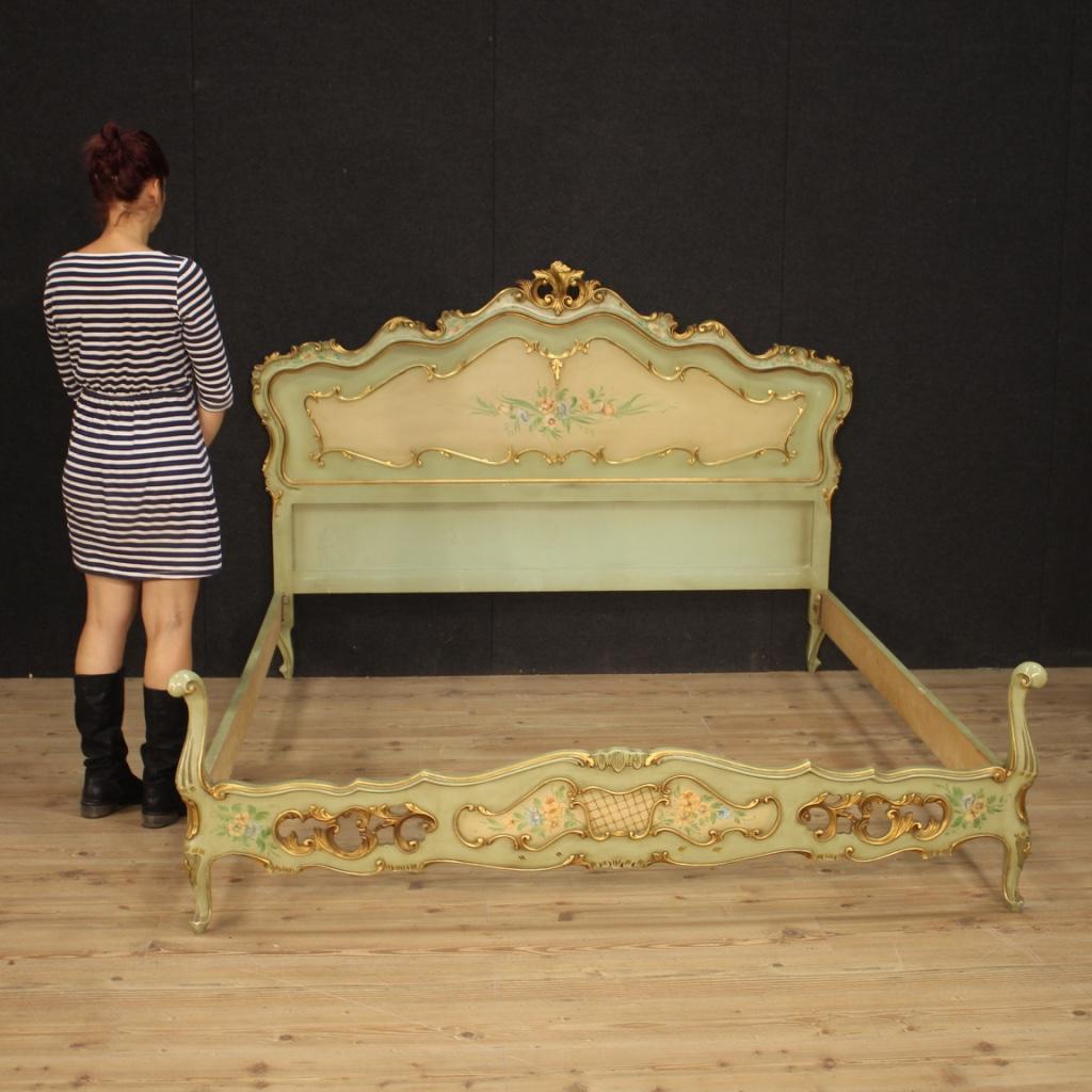 20th Century Lacquered Painted and Giltwood Venetian Bed, 1960 7