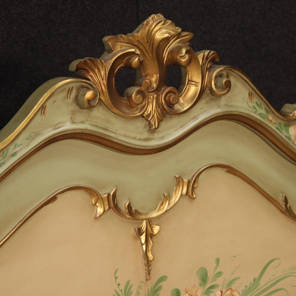 20th Century Lacquered Painted and Giltwood Venetian Bed, 1960 1