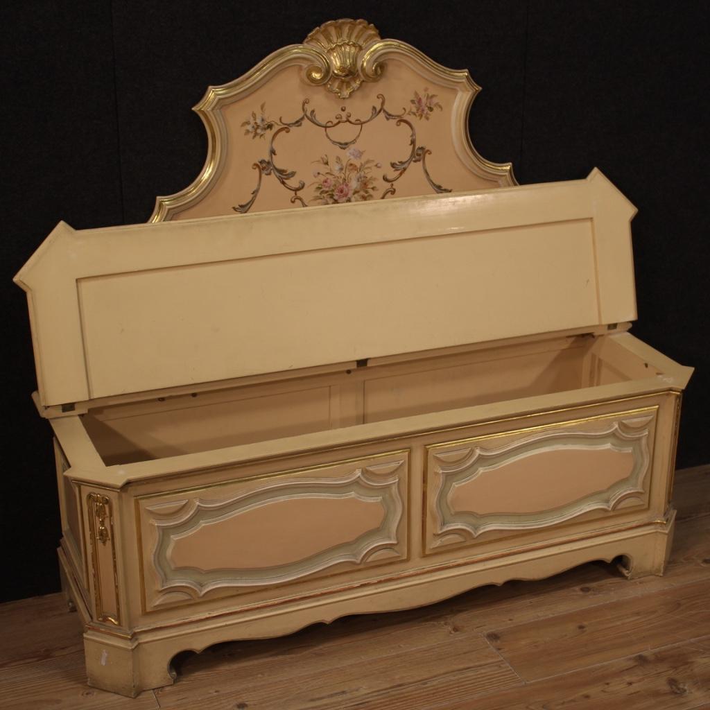 20th Century Lacquered, Painted and Gilt Wood Venetian Chest, 1980 For Sale 2