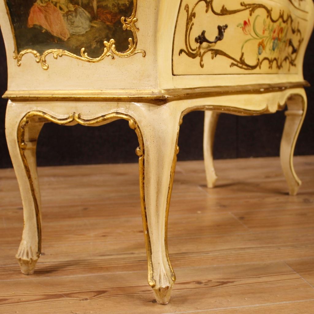 20th Century Lacquered Painted and Giltwood Venetian Dresser, 1970 6