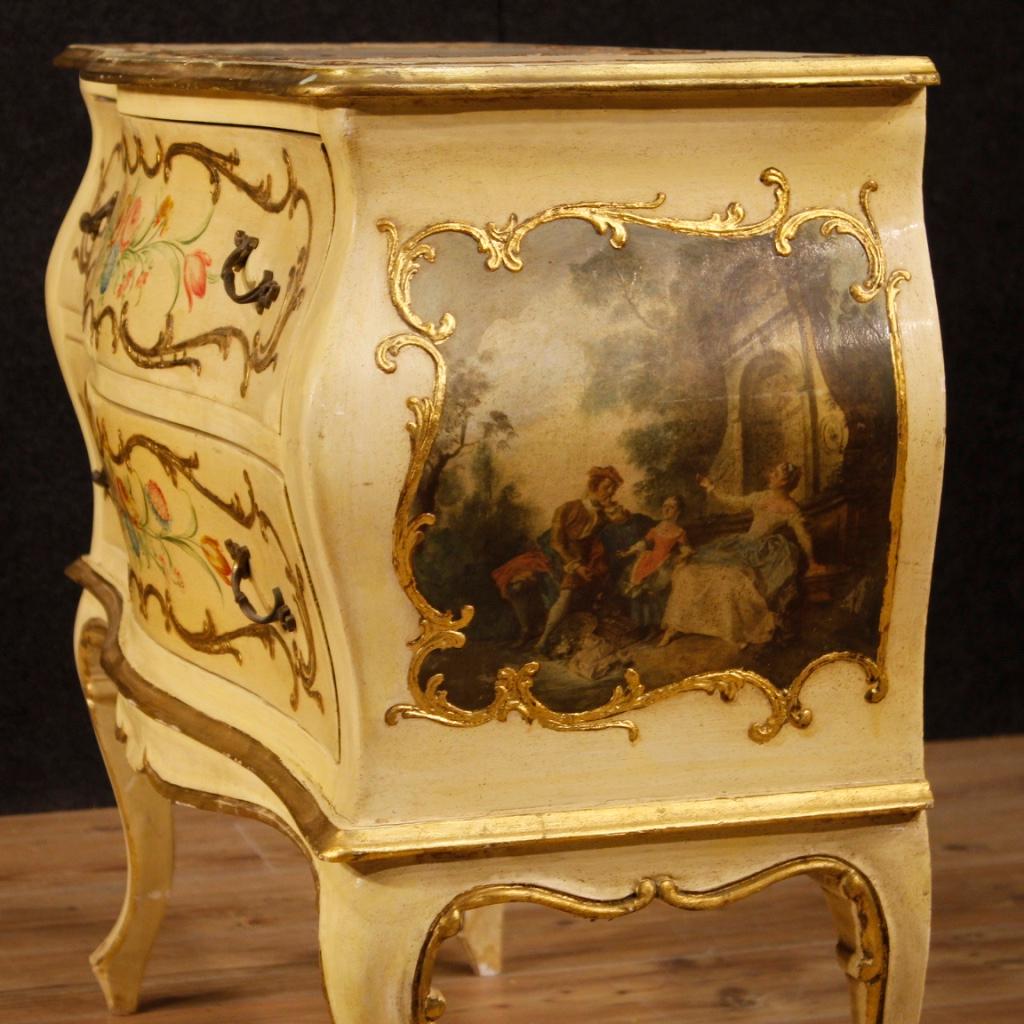 20th Century Lacquered Painted and Giltwood Venetian Dresser, 1970 1