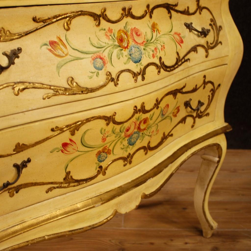 20th Century Lacquered Painted and Giltwood Venetian Dresser, 1970 4