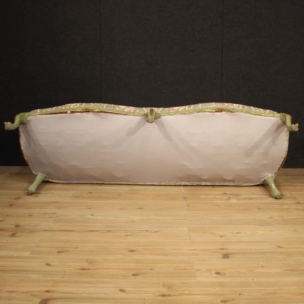 20th Century Lacquered Painted and Giltwood Venetian Sofa, 1930 6