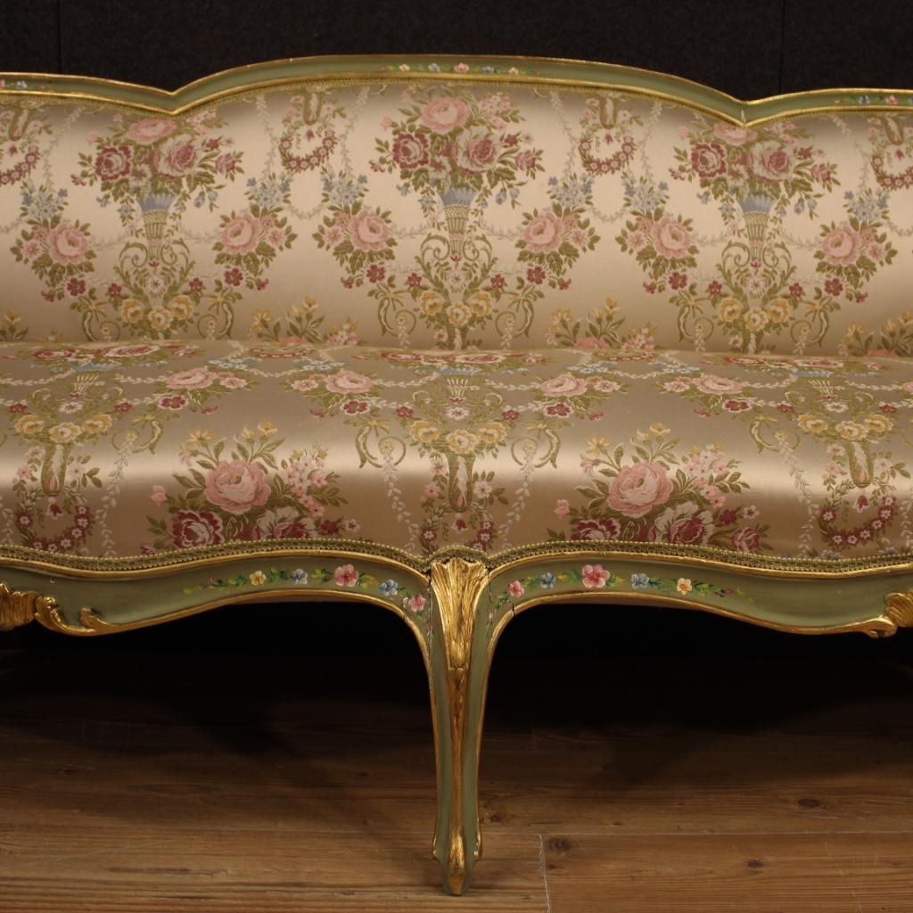 20th Century Lacquered Painted and Giltwood Venetian Sofa, 1930 1