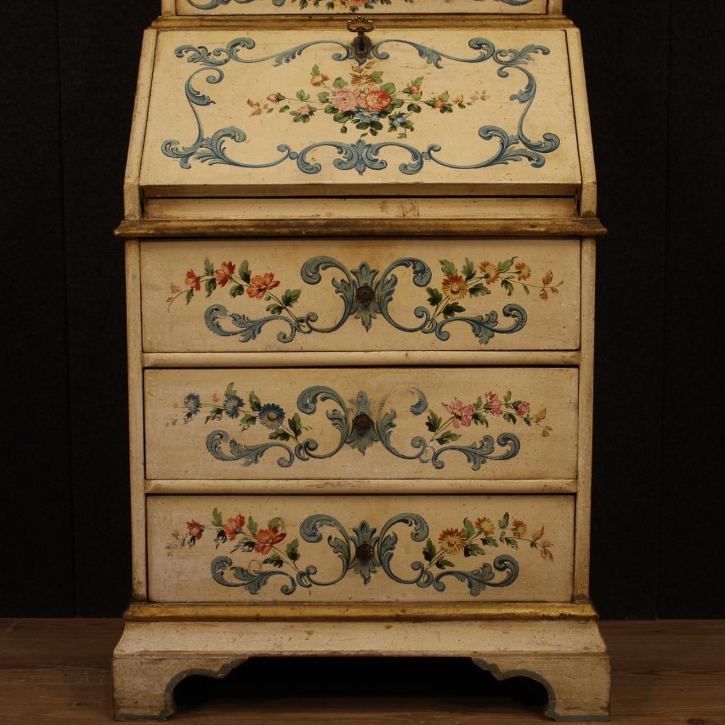 20th Century Lacquered Painted and Giltwood Venetian Trumeau, 1960 In Good Condition In Vicoforte, Piedmont