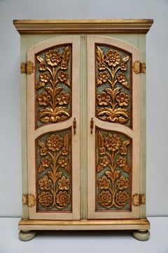 Armadio italiano laccato e dorato del XX secolo, 1960