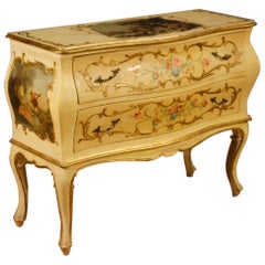 20th Century Lacquered Painted and Giltwood Venetian Dresser, 1970