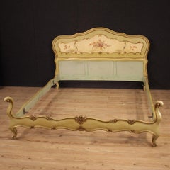 20th Century Lacquered Painted Giltwood Venetian Double Bed, 1960