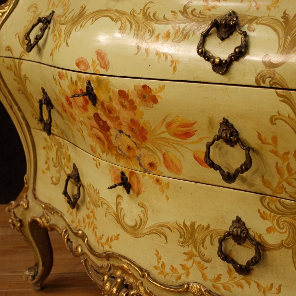 20th Century Lacquered, Painted, Giltwood Venetian Dresser, 1960 6